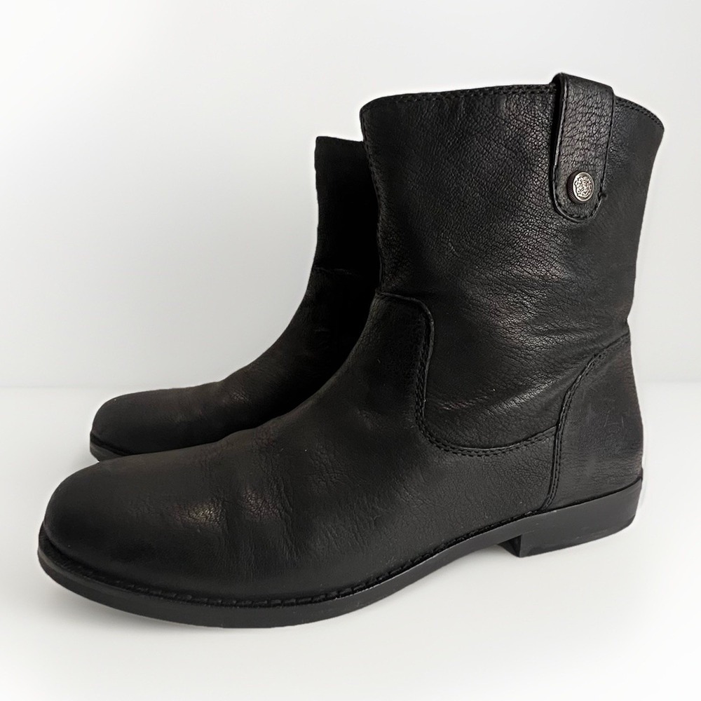 Arturo Chiang Womens Black Leather Chelsea Pull On Boots Size 7M
